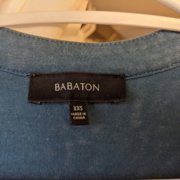 Aritzia Babaton teal vneck blouse xxs - Picture 6 of 6